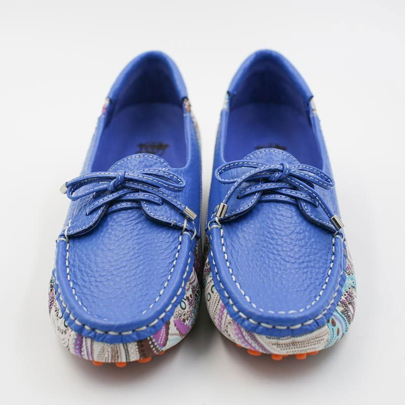 诺曼地印花豆豆鞋（蓝色）·蓝色