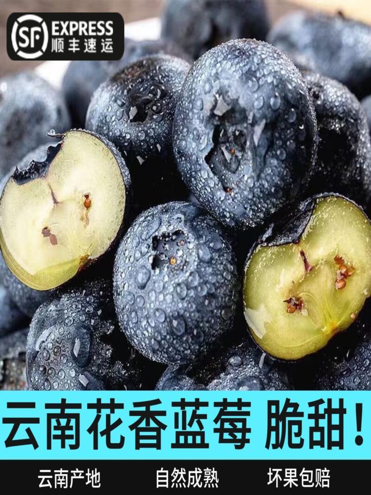 【顺丰/京东】花香蓝莓 125g*4盒 果径18mm+ 云南澄江抚仙湖