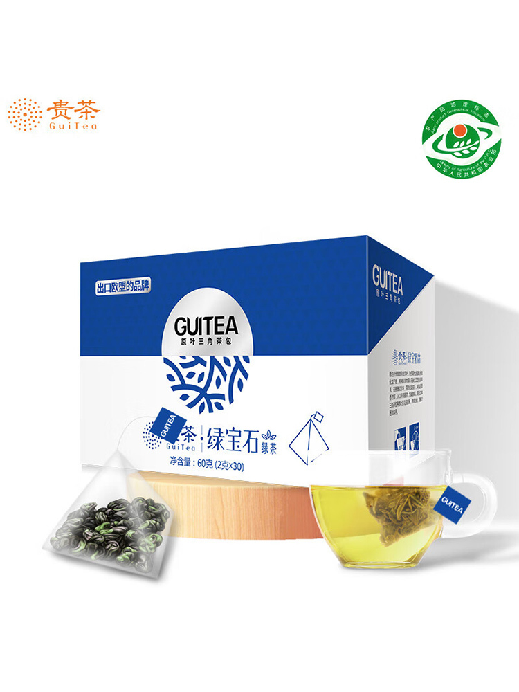 绿茶茶包贵州绿宝石绿茶一级三角立体小包茶60g