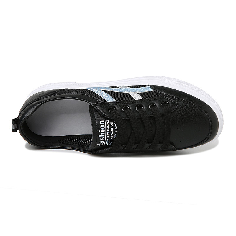 古奇天伦圆头厚底低帮系带鞋5386黑色