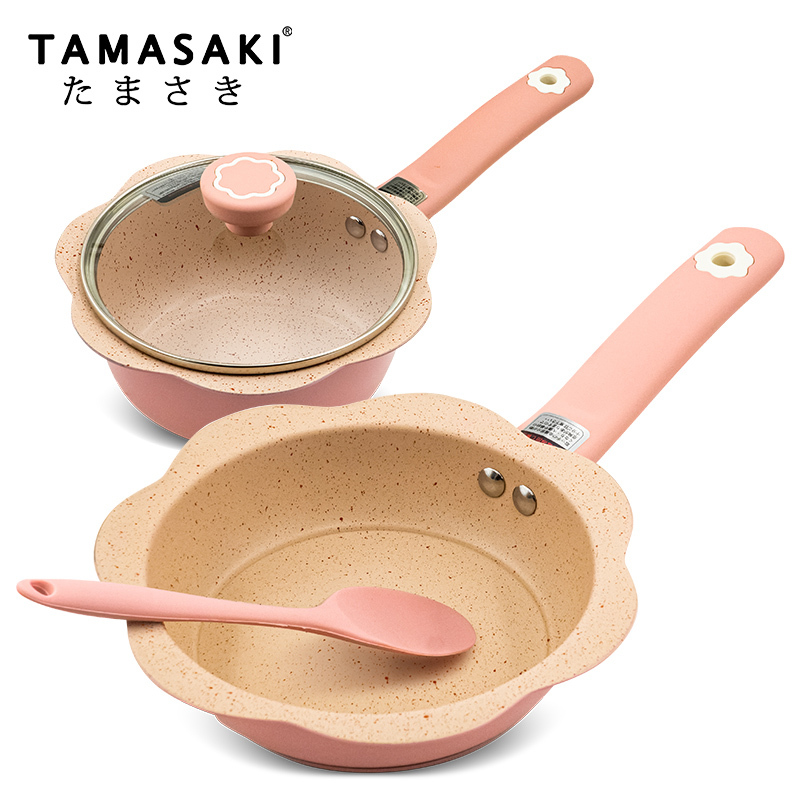 日本TAMASAKI宝宝辅食锅4件套组合装·粉色