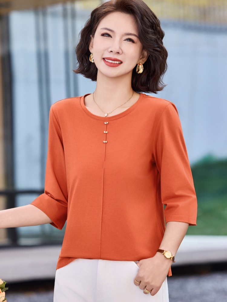 【93精梳棉】轩凌子柔美蝴蝶结中袖T恤S82610014·清水绿