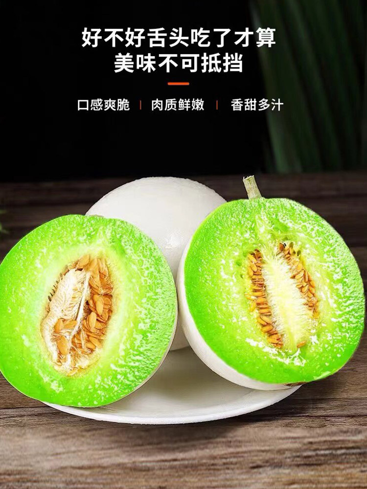山东玉菇甜瓜净重8-8.5斤【3-4个】肉厚多汁 鲜嫩细腻 香甜爽口