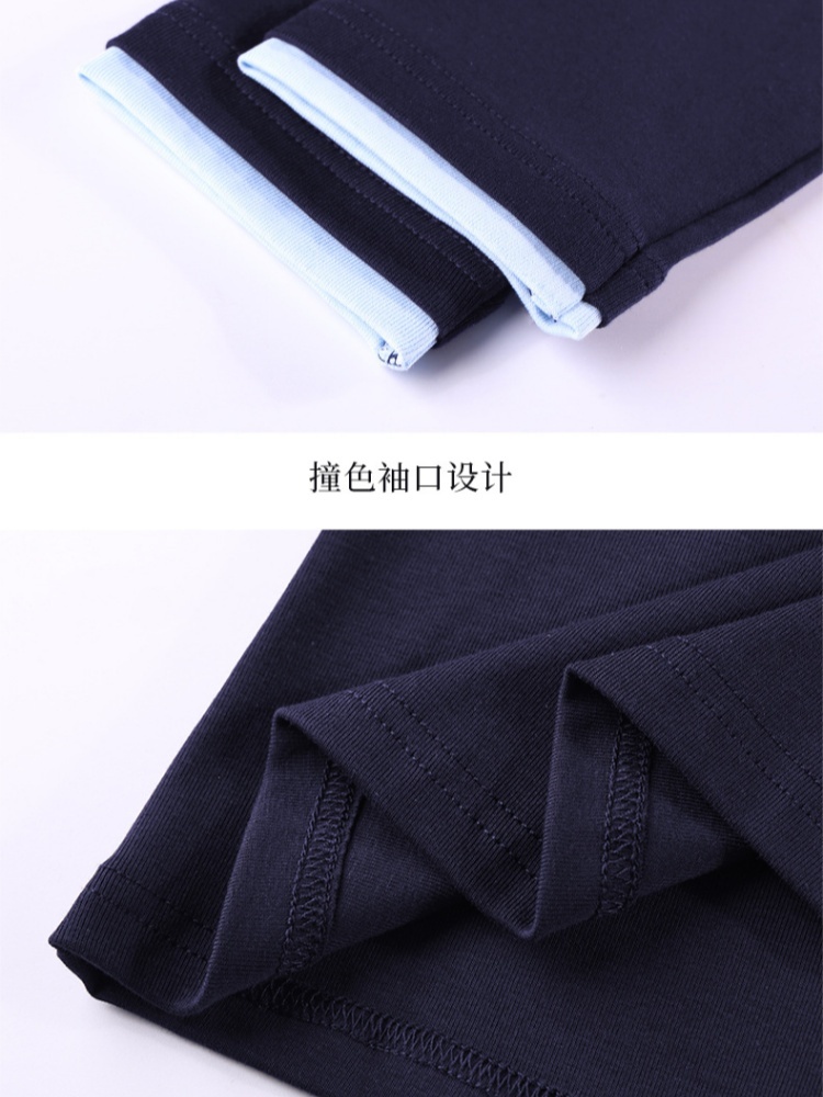 【92精梳棉】轩凌子撞色圆领刺绣T恤XS82610171·清水绿