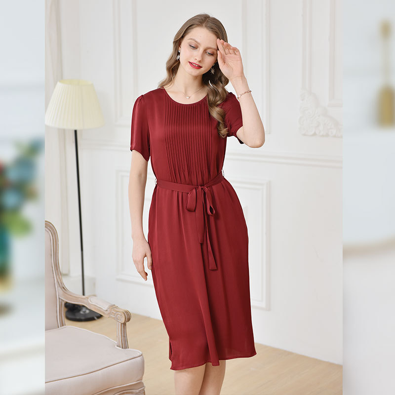 恒源祥fazeya纯桑蚕丝810真丝女裙·810-2红色