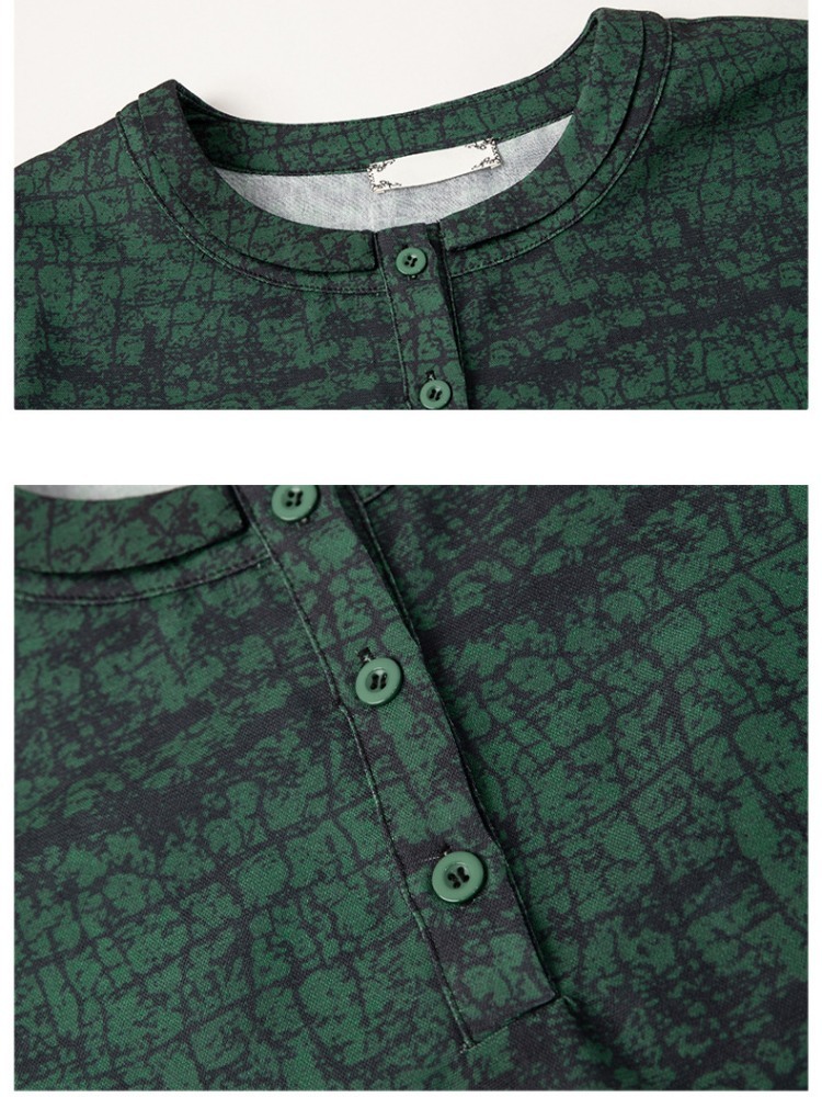 凯诗帕墨绿显瘦七分袖衬衫6461·墨绿