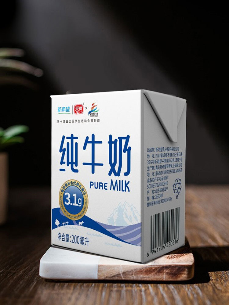 新希望全脂纯牛奶200ml*24盒