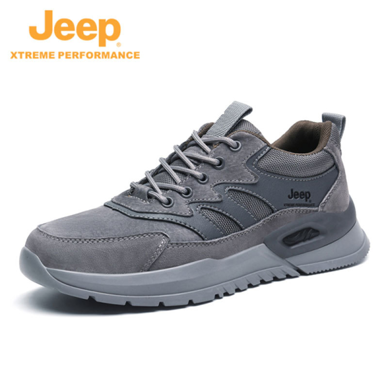 jeep户外男鞋轻便透气徒步鞋男士低帮休闲鞋P231291208·灰色
