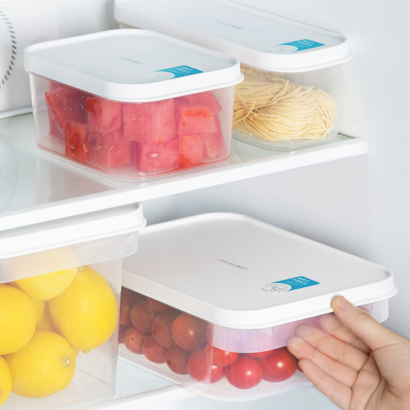 茶花抗菌冰箱专用食品保鲜盒塑料可微波炉加热密封盒水果盒储物盒·欧铂兹*保鲜盒5100