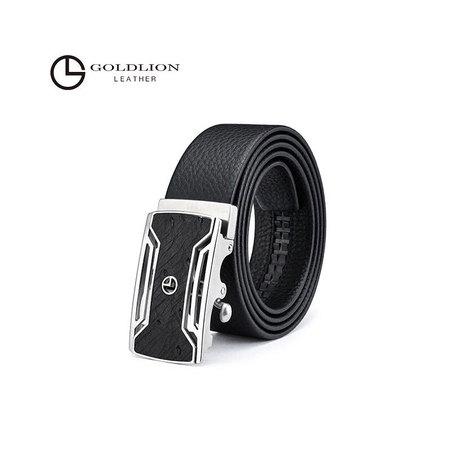 金利来皮带男休闲牛皮裤带·黑色(银色扣)04-311