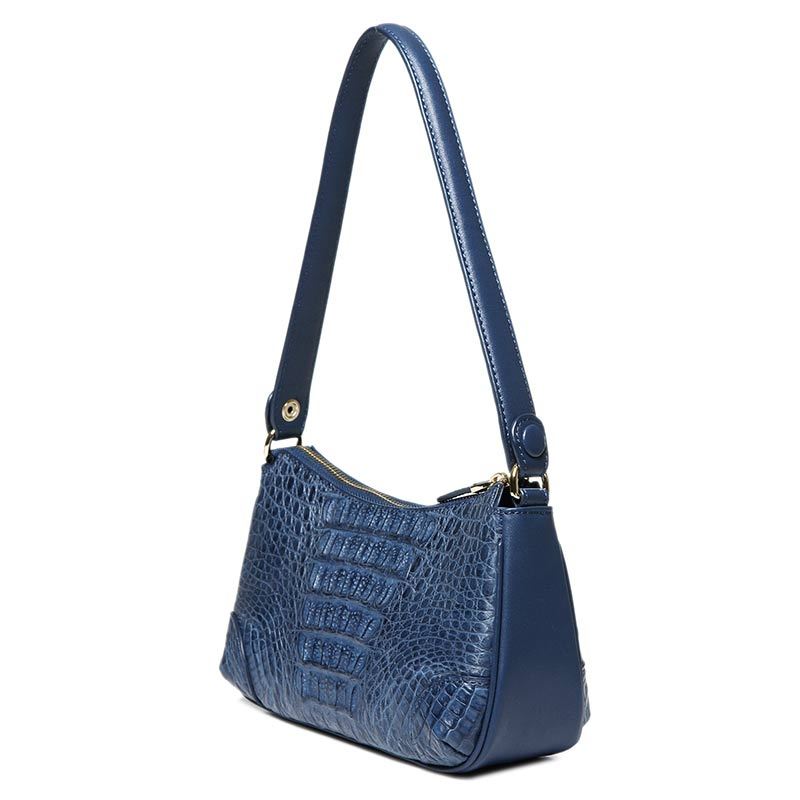 dmom蒂蒙鳄鱼贝壳弯月肩包 蓝色