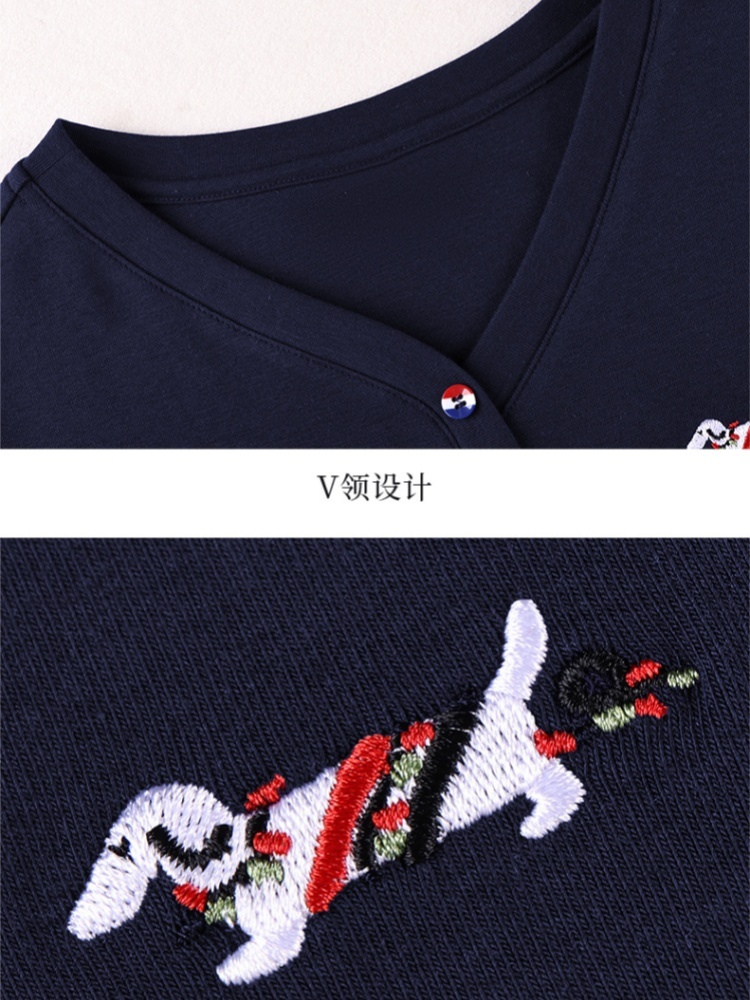 【92精梳棉】轩凌子刺绣短袖T恤S82620010·白色