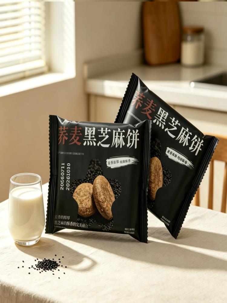 荞麦黑芝麻饼 24包/约1225g 独立包装 解馋 小零食