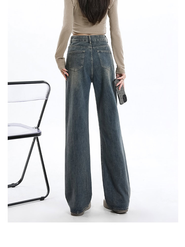 罗蒙女士牛仔裤加绒保暖九分裤长裤阔腿99XCDYG8640R·水泥灰