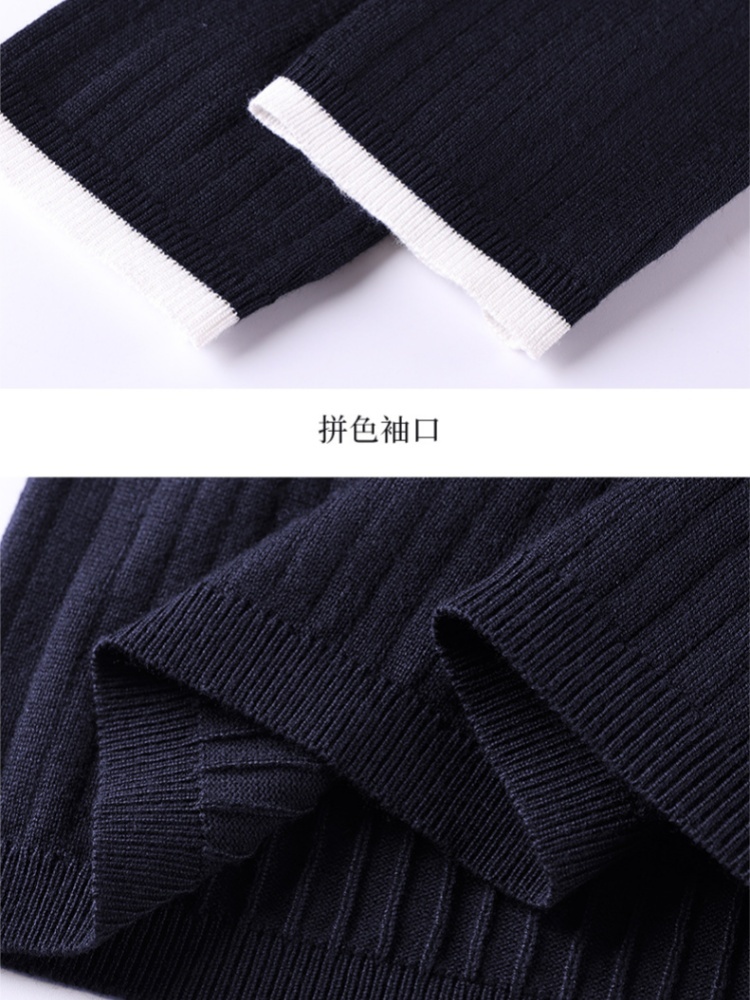 轩凌子假两件针织衫S92538049·宝蓝色