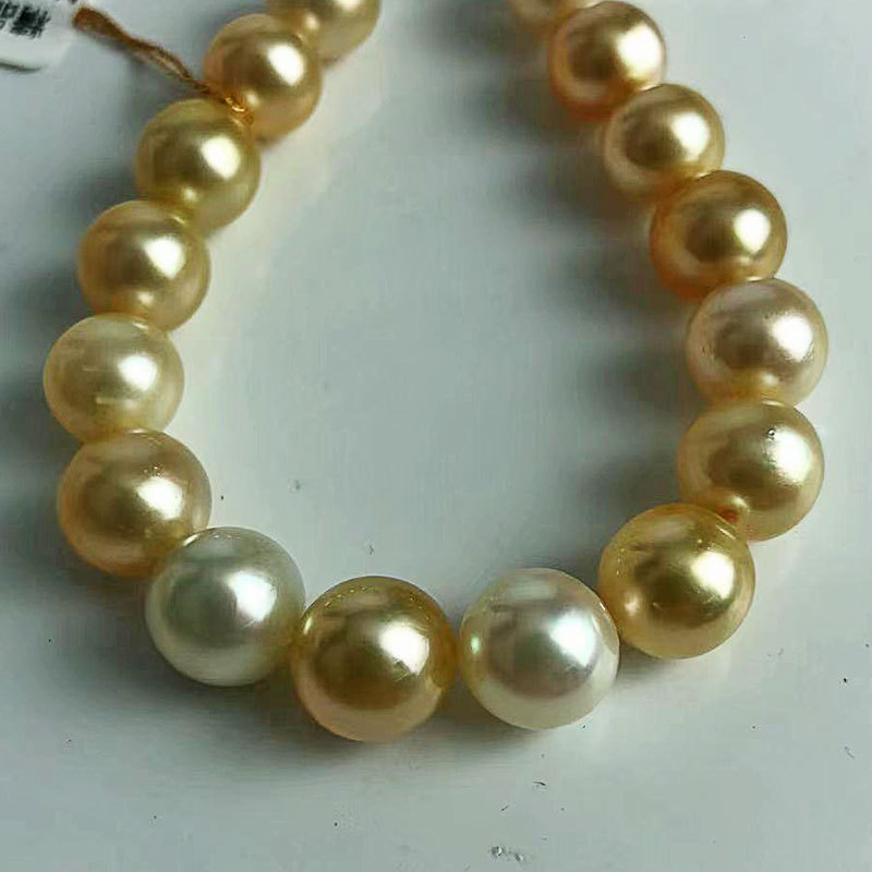 岛上明珠 南洋海水金珍珠手链9-10mm·金色