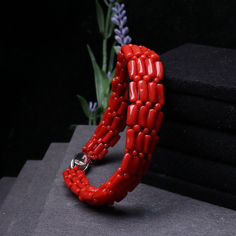 映时红珊瑚手工编富贵高雅 手串