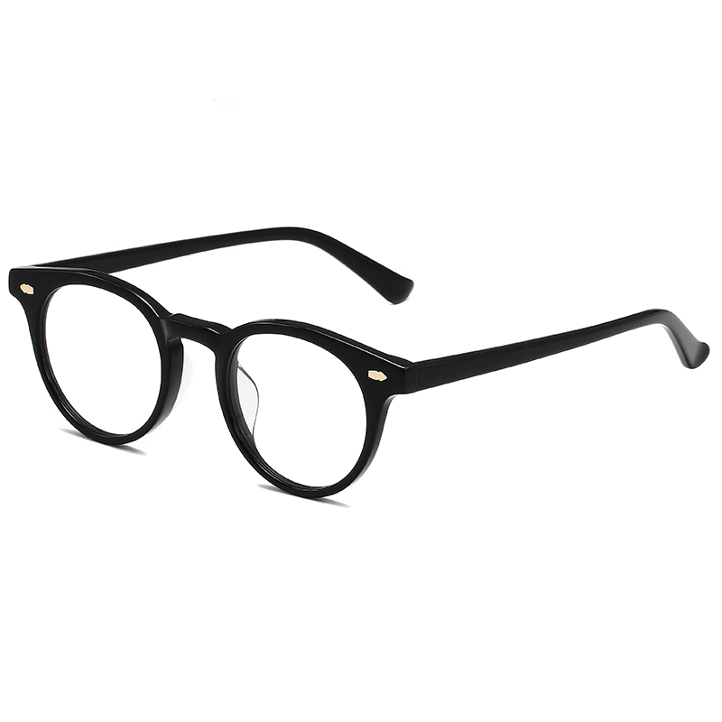 骊佳LJGOOD高端板材眼镜框圆形防蓝光护目眼镜2149·黑色框