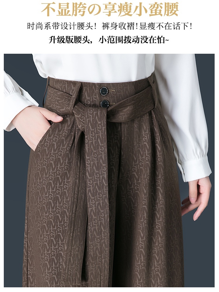 【大牌代工厂出品】和顺圣春秋轻熟风高腰阔腿裤2713·灰咖