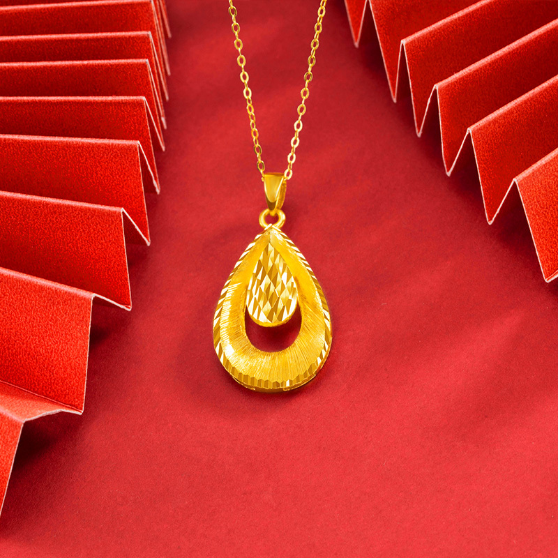 兆亮珠宝 水滴 黄金吊坠女款足金999项链挂坠金坠子 5.7-5.9g·黄色