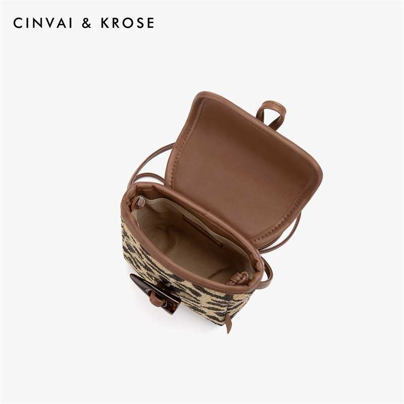 CinvaiKrose 手机包女包包新款迷你斜挎包小挎包女式单肩包B6329·棕色
