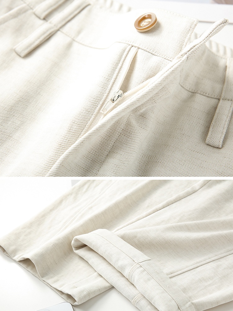 【大牌代工厂出品】和顺圣春秋天丝亚麻老钱风阔腿裤26017·麻本色