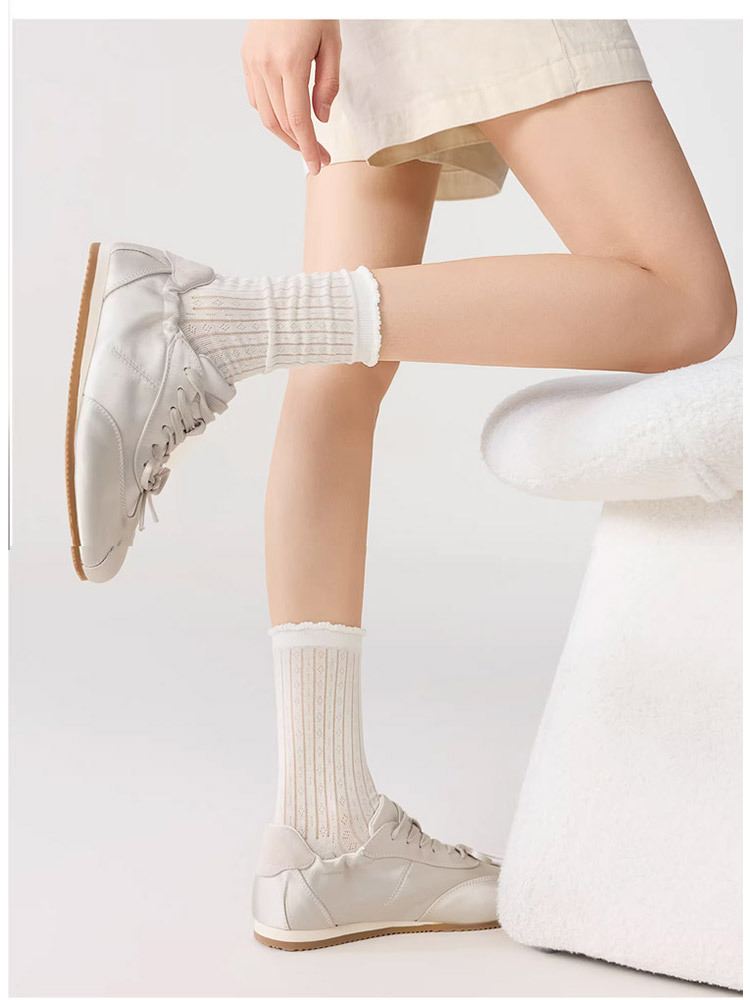 【新款升级10双组】纯棉吸汗透气网眼无骨缝 合男女中筒袜·款式四（女款混色10双）