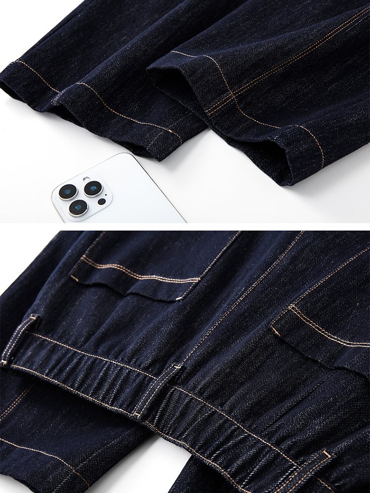 【大牌代工厂出品】和顺圣防掉色九分牛仔弯刀裤26006·蓝色