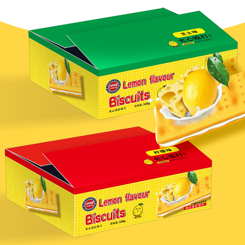柠檬味夹心苏打饼干328g/盒（拍一发三盒）