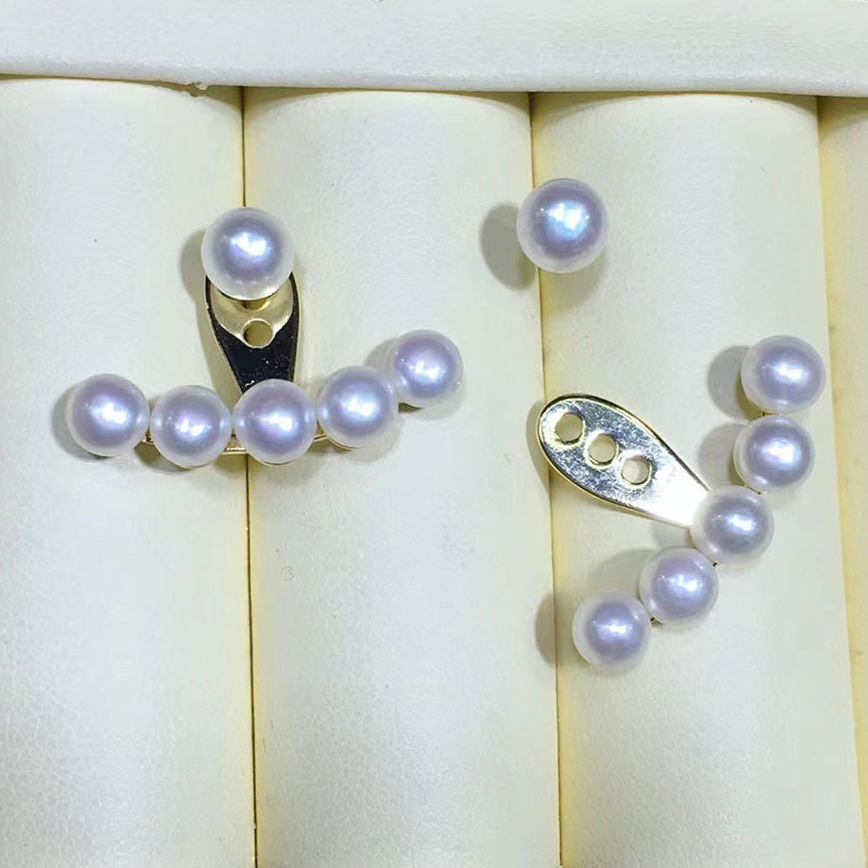 岛上明珠淡水强光王子文同款珍珠可拆卸两戴款耳饰4-7mm·白色