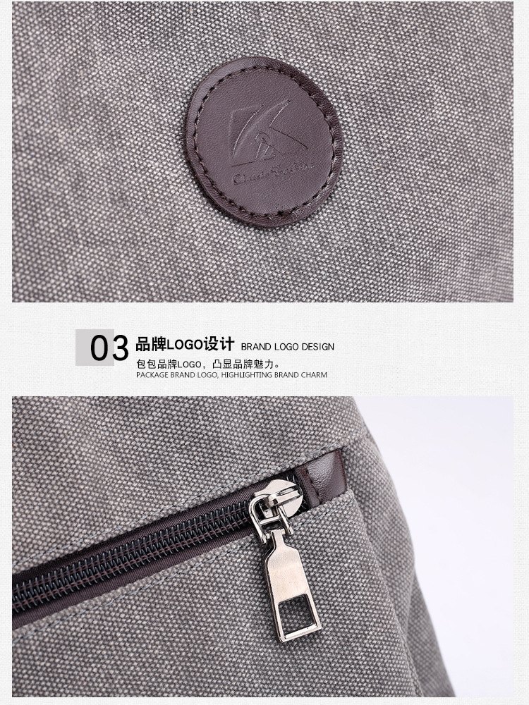 KVKY三袋分区轻便帆布包5081·黑色