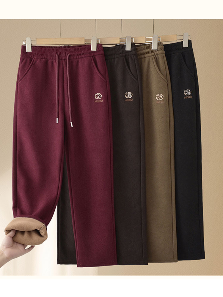 【爆款清仓】莫尔绒加厚保暖大码高腰显瘦哈伦休闲裤·深咖色