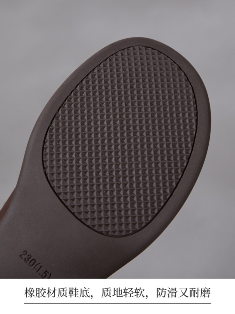 【手抓纹头层牛皮】至美轻软金属扣乐福鞋ZM269008·棕色