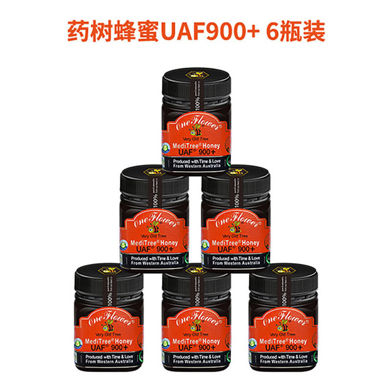 澳洲进口药树蜂蜜UAF900+健康组250g*6瓶