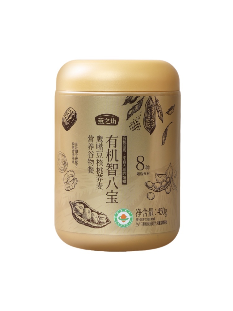 燕之坊有机智八宝--鹰嘴豆核桃荞麦营养谷物餐450g*3罐