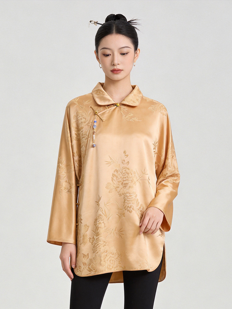 锦|重缎丝毛提花上衣JTZF20260357·黄色