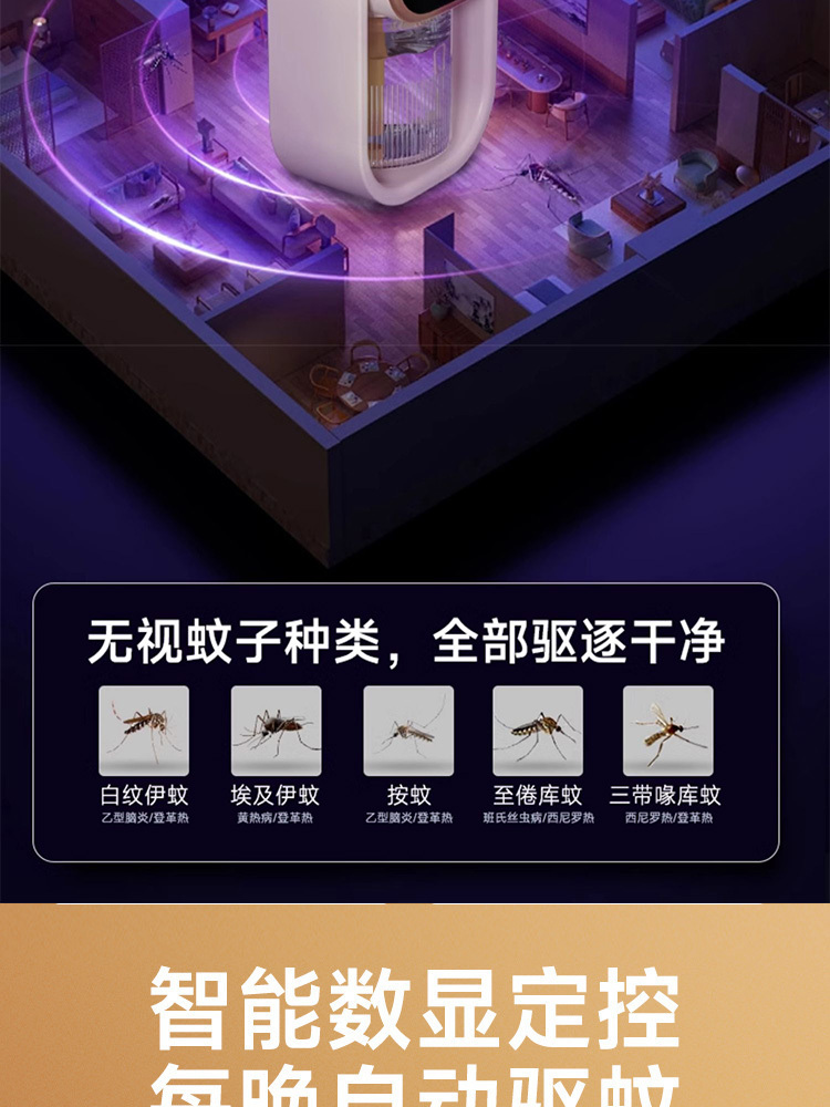 【数显定时旗舰款】插电电热蚊香液灭蚊驱蚊神器【1器+5液】