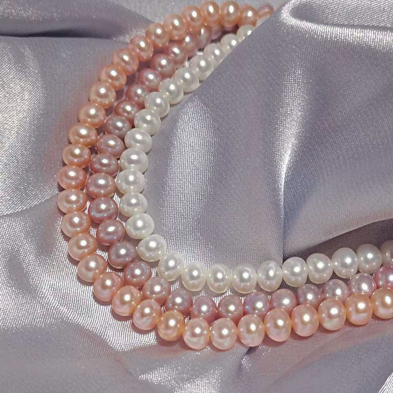  明益珠宝S925银baby珍珠串珠项链5-6MM·白色