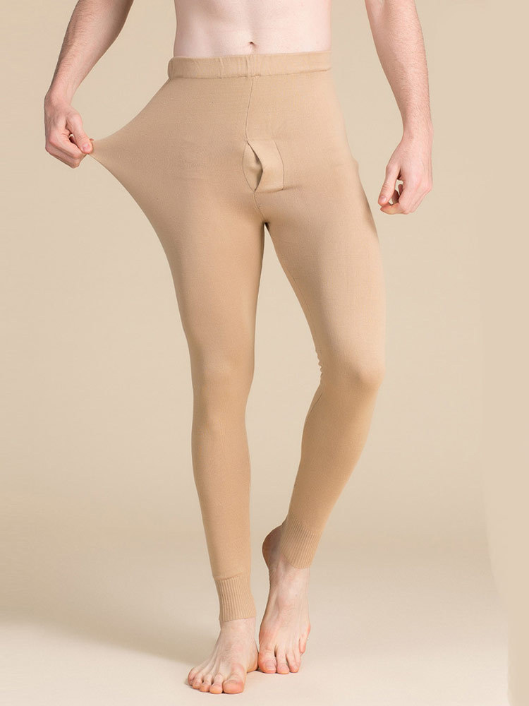 王炸爆品！真丝羊绒中高腰男保暖裤打底裤18103#·深灰