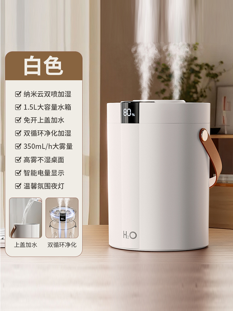 【合众精选】纳米云双喷加湿器1.5L YM-GS44