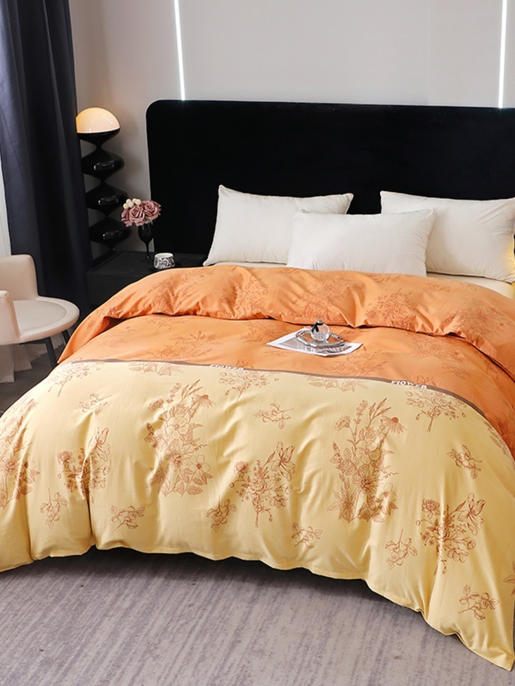 多宝雅2025新款纯棉生态磨毛保暖加厚印花单被套·绿风铃桔