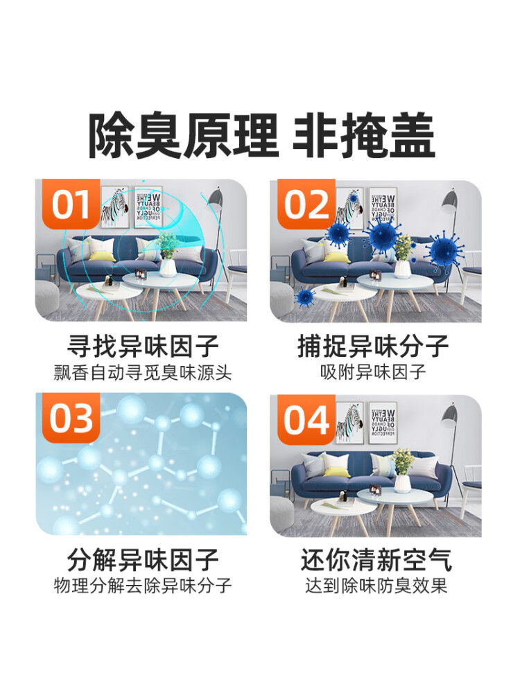 雅彩洁（YACAIJIE）室内除味家用老年人味去除剂除异味宠物尿味空气清新剂·红色