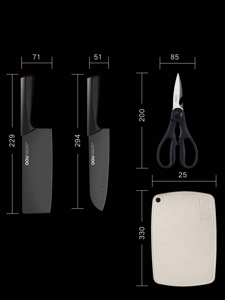 OOU 厨房刀具套装不锈钢家用鹤系列组合四件套UC4178