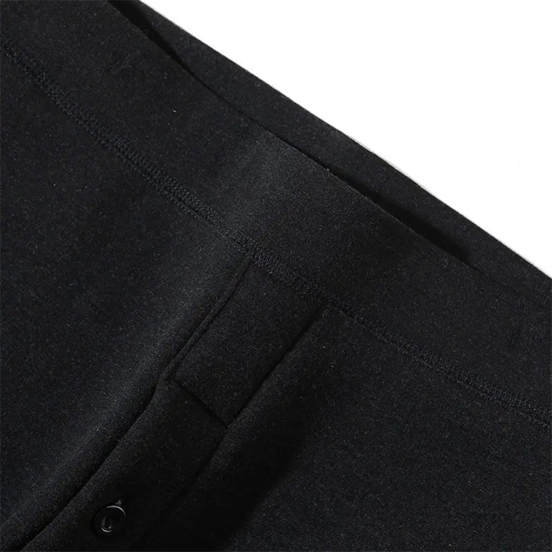 【特惠】纤丝鸟三层男士超柔暖绒保暖护膝裤·黑灰色