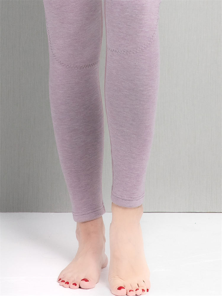 纤丝鸟保暖裤系列女士柔暖加厚护膝裤·紫红色